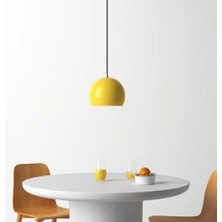 Riolight  Modern Sarı Cafeler,Odalar,Mutfak,Yatak Başı Için 1xe27 Tekli Metal Sarkıt Avize Çap:20cm