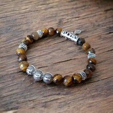 Mga Doğaltaş Kaplan Gözü Faset Kesim A+ Kalite Isme Özel Doğal Taş Bileklik  (Istediğiniz Ismi Mesaj Ile Belirtebilirsiniz)