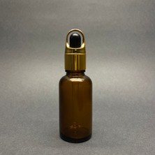 30ML Amber Cam Damlalıklı Şişe , Sepet Model Metalik Kapak , 30 cc Cam Damlalıklı Şişe x 6 Adet