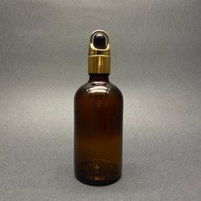 100ML Amber Cam Damlalıklı Şişe , Sepet Model Metalik Kapak , 100 cc Cam Damlalıklı Şişe x 6 Adet