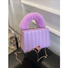 Shemard Kadınlar Için Çizgili Ve Çok Fonksiyonlu Kutu Çanta Crossbody Lila