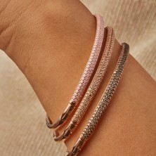 Joy Of Jade Sunshine Kelepçe Bileklik, 1 Mikron Rose Gold Kaplama - Şampanya Zirkon Taş - Champaigne