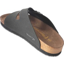Slazenger Lens Unisex Terlik Siyah Nubuk