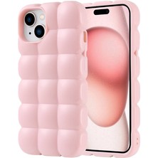 noktaks - Apple iPhone 15 - Kılıf Parlak Esnek Silikon Dom Dom Kapak - Pembe