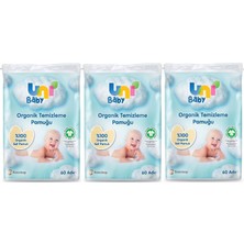 Uni Baby Bebek Temizleme Pamuğu 60 Adet Tekli Pk (3 Lü Set)