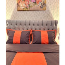 Calina Home Turuncu ve Koyu Gri  Renkli Nevresim Takımı.