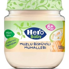 Hero Baby Kavanoz Maması 120GR Muzlu Bisküvili Muhallebi (9 Lu Set)