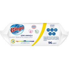 Bingo Clean Yüzey Temizlik Havlusu 96 Yaprak Limon Kokulu Plastik Kapaklı (2 Li Set) 192 Yaprak