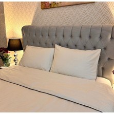 Calina Home Kırık Beyaz Renkli Pamuk-Saten Nevresim Takımı.