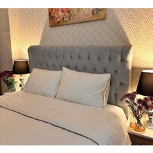 Calina Home Kırık Beyaz Renkli Pamuk-Saten Nevresim Takımı.