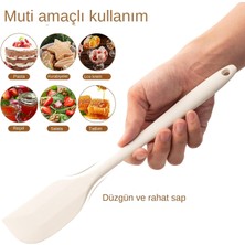 Isıya Dayanıklı Yanmaz Yapışmaz Silikon Spatula Seti 6 Parça Beyaz