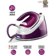 Philips Compact Tasarım Üstün Buhar Performanslı Buhar Kazanlı Ütü, Optimaltemp Teknolojisi, 360 gr Şok Buhar, Özel Taban, Sıfır Yanık Riski, Lambader Hediye