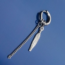 İdol Avm Sallanan Yaprak Erkek Küpe Çelik Takı Aksesuar W P24 T5