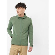 Salomon Essential Lightwarm Erkek Kapüşonlu Polar - Yeşil