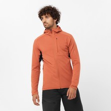 Salomon Essential Lightwarm Erkek Kapüşonlu Polar - Turuncu