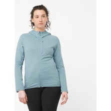 Salomon Essential Lightwarm Kadın Kapüşonlu Polar - Mavi