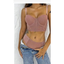 İpek Simli Korseli Destekli Sütyen Takımı