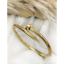 Meleny Gold Çivi Cartiyer Çelik Bileklik