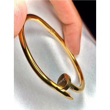 Meleny Gold Çivi Cartiyer Çelik Bileklik