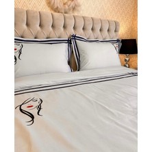Calina Home Kız Desenli Bebek Mavisi Renkli Nevresim Takımı.