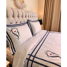 Calina Home Kız Desenli Bebek Mavisi Renkli Nevresim Takımı.