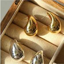Meleny Çelik Gold Botte Küpe