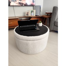 Puff Table Sandıklı Teddy Kumaş 72 cm Orta Sehpa