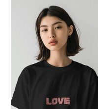 Helios Haute Love Çiçek Tasarım Relaxed Fit Kadın Baskılı Tişört