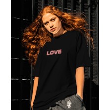 Helios Haute Love Çiçek Tasarım Relaxed Fit Kadın Baskılı Tişört