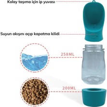 Store Taşınabilir Mama Hazneli Evcil Hayvan Suluğu Seyahat Kabı Kilitlenebilen Su Sızdırmaz 380ML