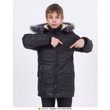 WST Sport Wear Kürk Yaka Kapüşonlu Cepli Erkek Çocuk Şişme Mont