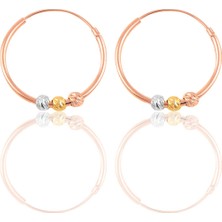 Söğütlü Silver Gümüş  18 mm Renkli Doricalı Halka Küpe