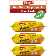 Koroplast Mop Uyumlu Çok Amaçlı Extra Büyük Islak Temizlik Havlusu Ferah Kokulu 300 Yaprak