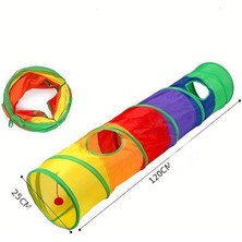 Win101 Katlanabilir Kedi Tüneli Kedi Oyun Tüneli Gökkuşağı Renk 120CM