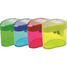 Bubu Şeffaf Damla Kalemtıraş Çift Delikli Hazneli 4 Farklı Renk Adet