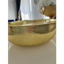 Decorland Gold Paslanmaz Çelik Makarna-Pilav Süzgeci 32 cm Büyük Boy