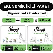 Sleepy Natural Ultra Ped Uzun 20 Adet + Uzun Günlük Ped 32 Adet X6 Paket