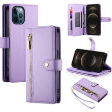 Colorful Shop IPhone 12 Için Flip Case Pro Max Çok Fonksiyonlu Kart Yuvaları Kickstand Bilek (Yurt Dışından)