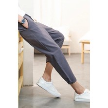 Yakamel Erkek Yüksek Bel Esnek Likralı Dokuma Kumaş Lise Boy Okul Pantolonu