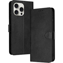 Mays Boutique Toka ile IPhone 16 Pro Pu Deri Saf Renk Kickstand Için Flip Case (Yurt Dışından)