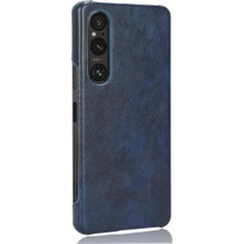 Mays Boutique Sony Xperia 1 V Lychee Desen Uyumluluk Koruyucu Için Retro Kılıf (Yurt Dışından)