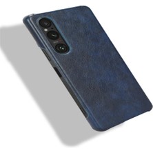 Mays Boutique Sony Xperia 1 V Lychee Desen Uyumluluk Koruyucu Için Retro Kılıf (Yurt Dışından)