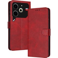 Mays Boutique Kart Yuvası ile Tecno Pova 6 Neo Kickstand Için Flip Case Saf Renk ile (Yurt Dışından)