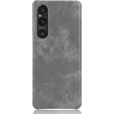 Mays Boutique Sony Xperia 1 V Lychee Desen Uyumluluk Koruyucu Için Retro Kılıf (Yurt Dışından)