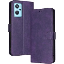 Mays Boutique Kart Yuvası Kickstand Saf Renk ile Realme 9i Pu Deri Için Flip Case (Yurt Dışından)