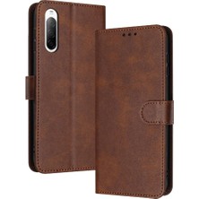 Mays Boutique Kart Yuvası ile Sony Xperia 10 Iv Kickstand Için Flip Case Pu Deri Saf (Yurt Dışından)