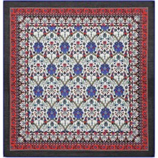 Bursa İpek Siyah Çini Lale Desen Soft Eşarp