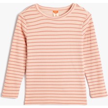 Koton Tişört Uzun Kollu Bisiklet Yaka Ribanalı Pamuklu