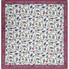 Bursa İpek Mor Karanfil Lale Desen Soft Eşarp