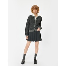 Koton Triko Hırka Örgü Dokulu Düğmeli Uzun Kollu Bisiklet Yaka